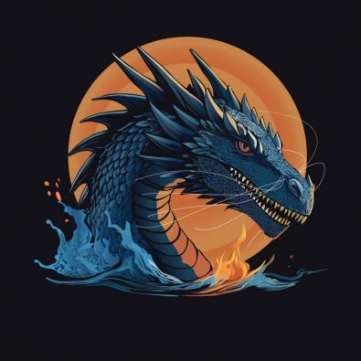 Blue Dragon Vector Design by Cre8iveskill