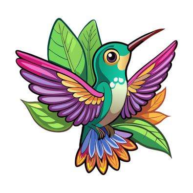 Colorful Hummingbird Vector Artwork - cRE8IVESKILL