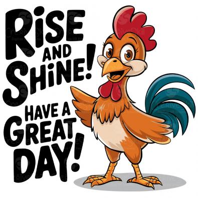 Rise & Shine Rooster Vector Art -Cre8iveskill