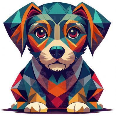 Poly Dog Vector Design-Cre8iveskill