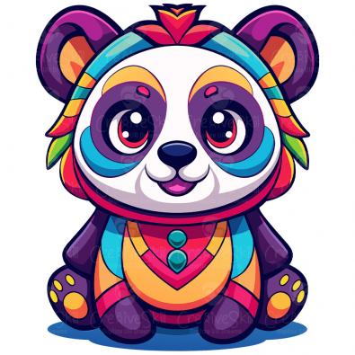 Colorful Chibi Panda Vector Design-Cre8iveskiill