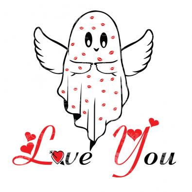 Love You Spooky Ghost Vector Graphic Design | Cre8iveSkill