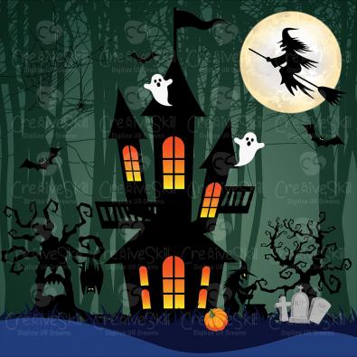 Quality The Halloween Night Vector Graphci Design | Cre8iveSkill