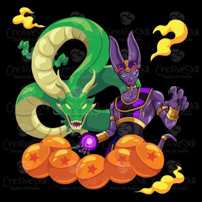 Quality Beerus with Dragon Vector Art Design - Cre8iveskill