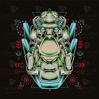 Mecha Monkey Vector Graphic Design | Cre8iveSkill