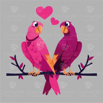 Love Birds Parrots Vector Art Design | Cre8iveSkill