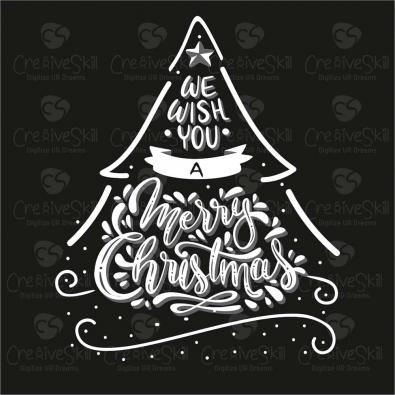 We Wish You A Merry Christmas Vector Design | Cre8iveSkill