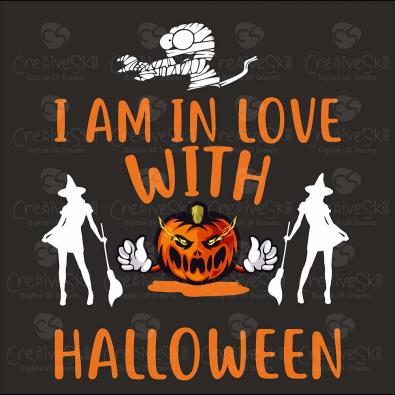 I Am In Love With Halloween Vector Art Design | Cre8iveSkill