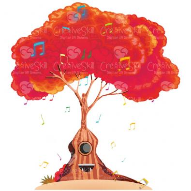 Music Tree Vector Art -Cre8iveSkill