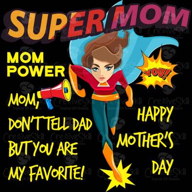 Super Mom Vector Graphic Design | Cre8iveSkill