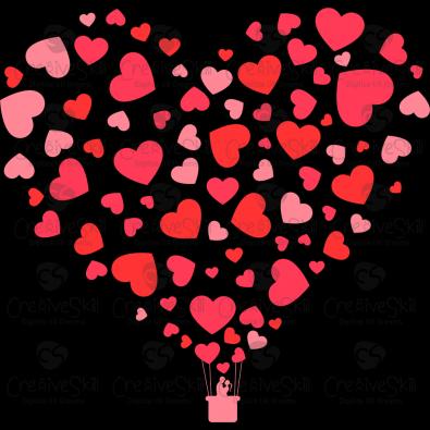 Valentine Heart Balloon Vector Graphic Design