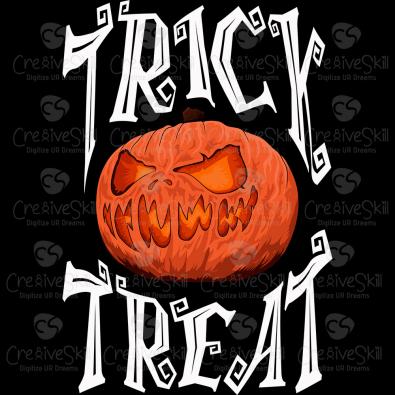 Trick Or Treat Pumpkin Vector Graphics Design-Cre8iveSkill