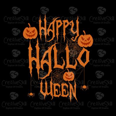 Pumpkin Happy Halloween Vector Graphic Design - Cre8iveSkill