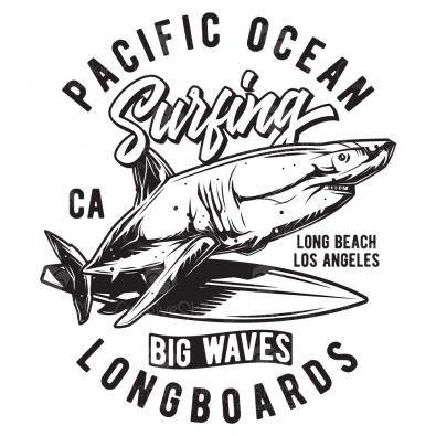 Pacific Ocean Surfing Vector Art - Cre8iveskill