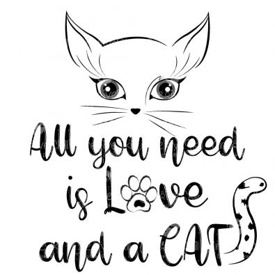Cat Line Vector Art Typography Lettering design | Cre8iveSkill