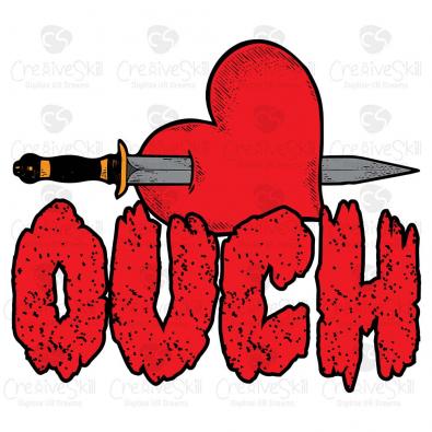 Valentine Ouch Vector Art