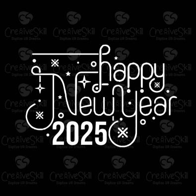Happy New Year Vector Calligraphy-Cre8iveskill