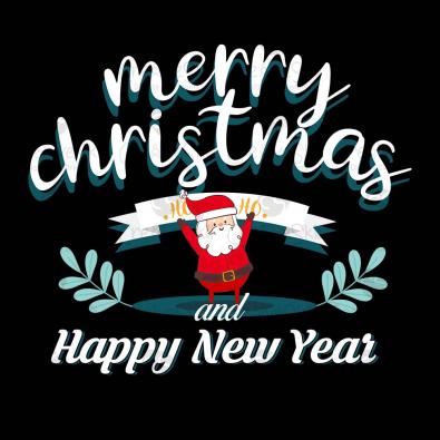 Merry Christmas and Happy New Year  Vector Art Online