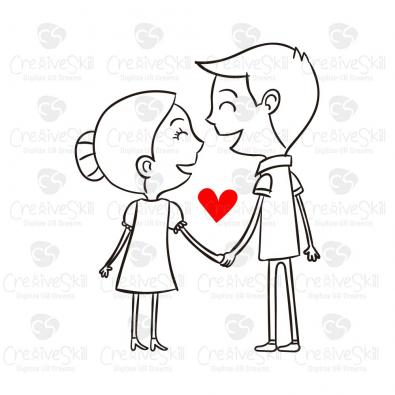 Lineart Couple Love1