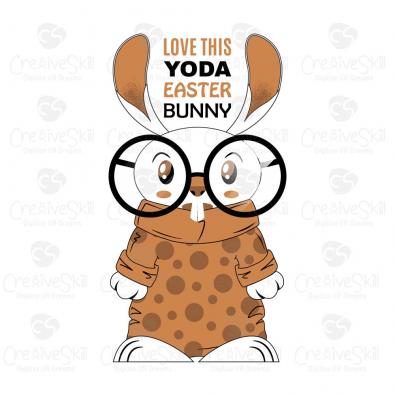 Yoda Easter Bunny Vector Art &amp; Graphics | Cre8iveSkill