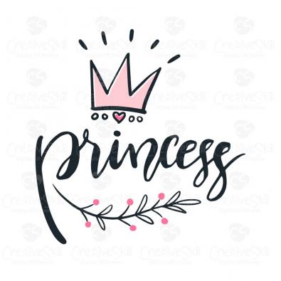 Princess With Crown Typography