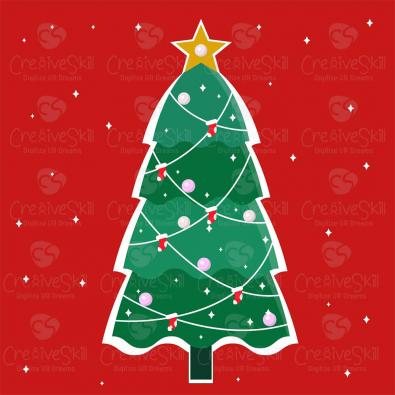 The Glittery Christmas Tree Vector Graphics | Cre8iveSkill