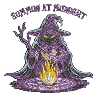 Summon at Midnight Halloween Embroidery Design | Cre8iveSkill