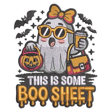 Cute Boo Sheet Halloween Embroidery Design | Cre8iveSkill