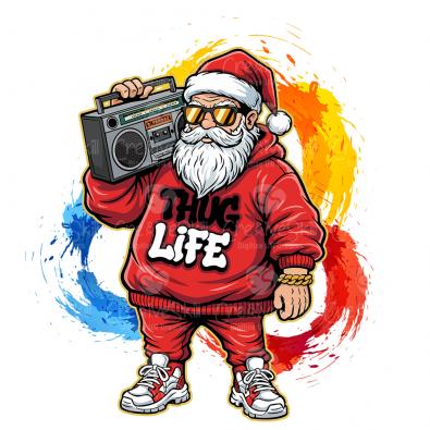 Thug Life Santa Vector design- Cre8iveskill