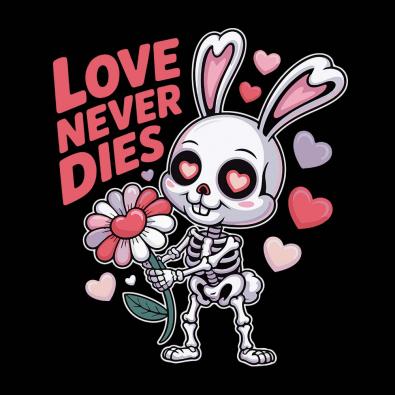 Love Never Dies Valentine Bunny Vector Cre8iveSkill