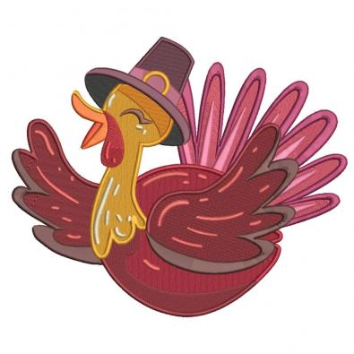 Embroidery Digitized Hatted Turkey