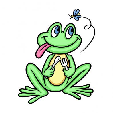 Frog Eating Bite Vector Design-Cre8iveskill