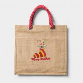 Digitized Christmas Socks Bag Mockup