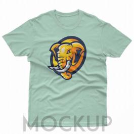 Elephant Head T-Shirt Vector Mockup