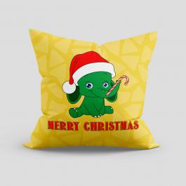 Elephant Santa vector mockup for cushion