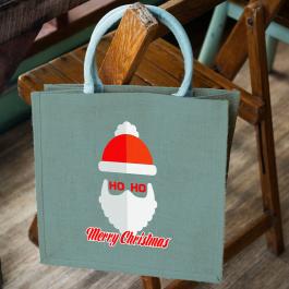 Santa claus vector mock up on tote bag