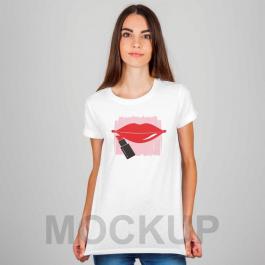 Lipstick Vector Art T Shirt Mockup Design