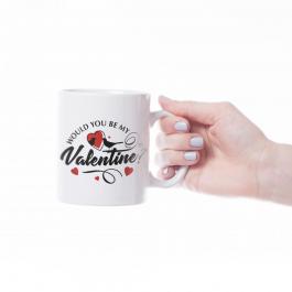 Would You Be My Valentine Vector Graphic Cup Mock Up