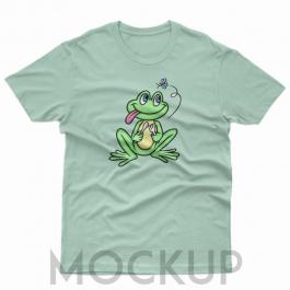 Frog Eating Bite Vector Cartoon Mock Up