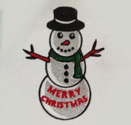 Christmas Snowman Embroidery Design