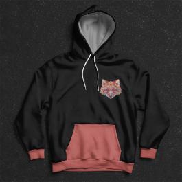Color Fox Embroidery Design Hoodies