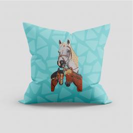 Horse Embroidery Cushion Mock Up