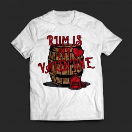 Rum Is My Valentine Vector Graphic T-shirt