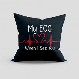 ECG When I See You Cushion Vector Design