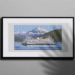 Embroidery Design: Cruise ship Photo Frame