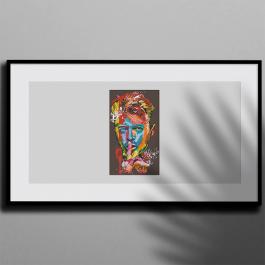 Embroidery Design: Colorful Man Face Photo Frame
