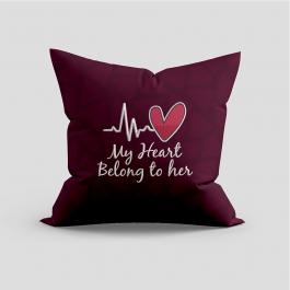 Cushion Embroidery design: My Heart Belong To Her