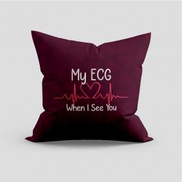 Embroidery Design: ECG When I See You For Cushion