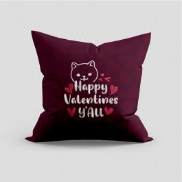 Embroidery Design: Happy Valentine Y'all For Cushion Mock Up