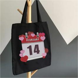 Tote Bag Embroidery Design: February 14